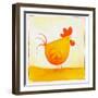 Orange Rooster-null-Framed Giclee Print