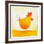 Orange Rooster-null-Framed Giclee Print