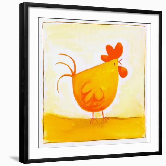 Orange Rooster-null-Framed Giclee Print