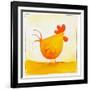 Orange Rooster-null-Framed Giclee Print