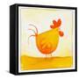 Orange Rooster-null-Framed Stretched Canvas
