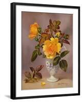 Orange Roses in a Blue and White Jug-Albert Williams-Framed Giclee Print