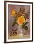 Orange Roses in a Blue and White Jug-Albert Williams-Framed Giclee Print