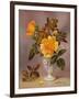 Orange Roses in a Blue and White Jug-Albert Williams-Framed Giclee Print