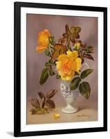 Orange Roses in a Blue and White Jug-Albert Williams-Framed Giclee Print