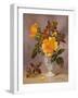 Orange Roses in a Blue and White Jug-Albert Williams-Framed Giclee Print