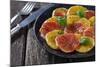 Orange Salad and Blood Orange Salad on Dark Plate-Jana Ihle-Mounted Photographic Print