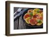 Orange Salad and Blood Orange Salad on Dark Plate-Jana Ihle-Framed Photographic Print