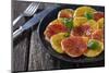 Orange Salad and Blood Orange Salad on Dark Plate-Jana Ihle-Mounted Photographic Print