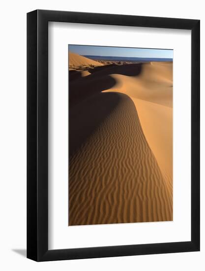 Orange Sand Dunes and Sand Ripples, Erg Chebbi Sand Sea, Sahara Desert Near Merzouga-Lee Frost-Framed Photographic Print