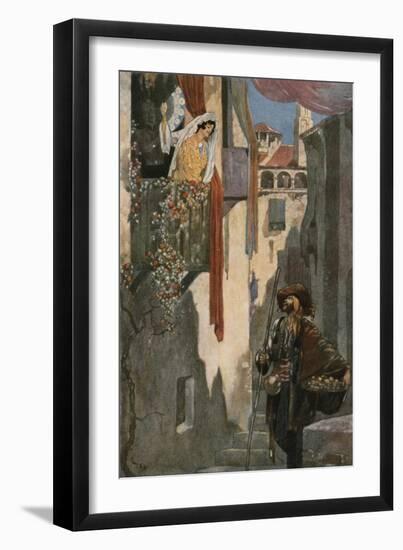 "Orange Seller!"-René Bull-Framed Giclee Print