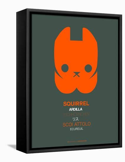 Orange Squirrel Multilingual Poster-NaxArt-Framed Stretched Canvas