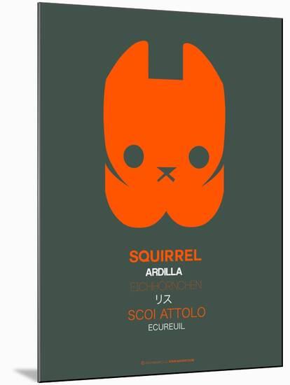 Orange Squirrel Multilingual Poster-NaxArt-Mounted Art Print