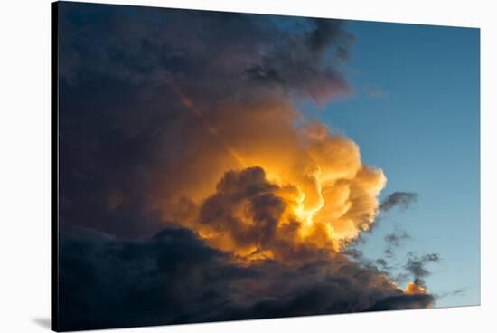 Orange Streak of Light Pierces Dramatic Cloud Formation-Sheila Haddad-Stretched Canvas