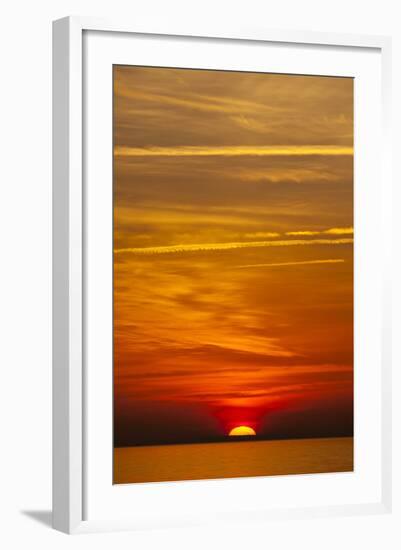 Orange Sunrise on the Water of the Bay on Tilghman Island, Maryland-Karine Aigner-Framed Photographic Print