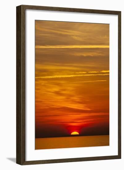 Orange Sunrise on the Water of the Bay on Tilghman Island, Maryland-Karine Aigner-Framed Photographic Print