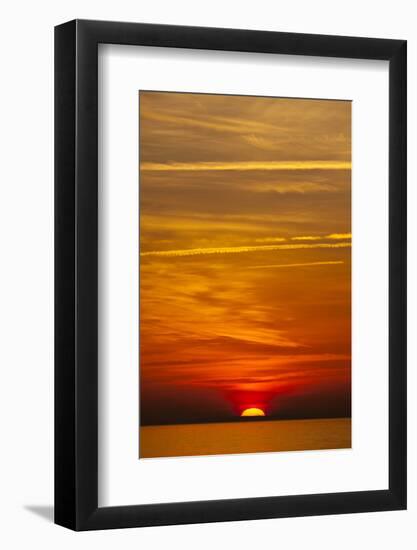 Orange Sunrise on the Water of the Bay on Tilghman Island, Maryland-Karine Aigner-Framed Photographic Print