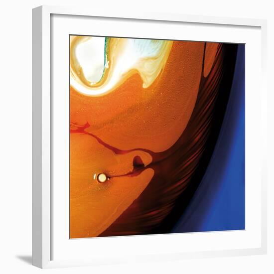 Orange Swirling Abstract, c.2008-Pier Mahieu-Framed Premium Giclee Print