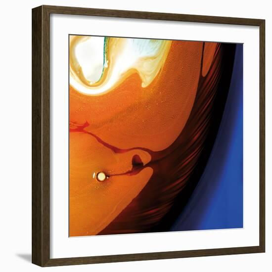 Orange Swirling Abstract, c.2008-Pier Mahieu-Framed Premium Giclee Print