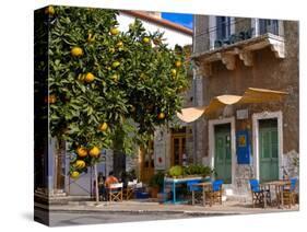 Orange Tree in a Little Village in the Lakonian Mani, Peloponnese, Greece, Europe-null-Stretched Canvas