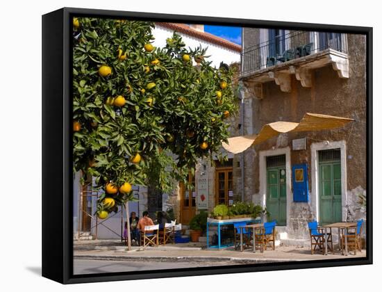 Orange Tree in a Little Village in the Lakonian Mani, Peloponnese, Greece, Europe-null-Framed Stretched Canvas