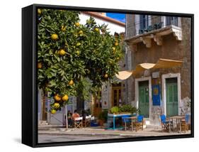 Orange Tree in a Little Village in the Lakonian Mani, Peloponnese, Greece, Europe-null-Framed Stretched Canvas