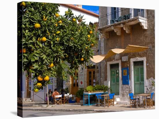 Orange Tree in a Little Village in the Lakonian Mani, Peloponnese, Greece, Europe-null-Stretched Canvas