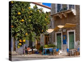 Orange Tree in a Little Village in the Lakonian Mani, Peloponnese, Greece, Europe-null-Stretched Canvas