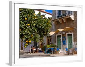 Orange Tree in a Little Village in the Lakonian Mani, Peloponnese, Greece, Europe-null-Framed Photographic Print