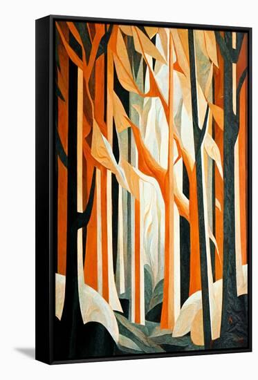 Orange Trees-Lea Faucher-Framed Stretched Canvas