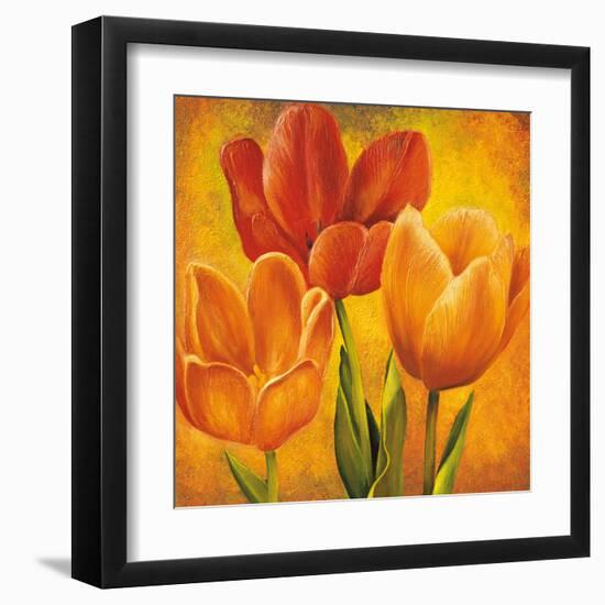 Orange Tulips I-David Pedersen-Framed Art Print