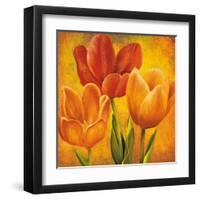 Orange Tulips I-David Pedersen-Framed Art Print