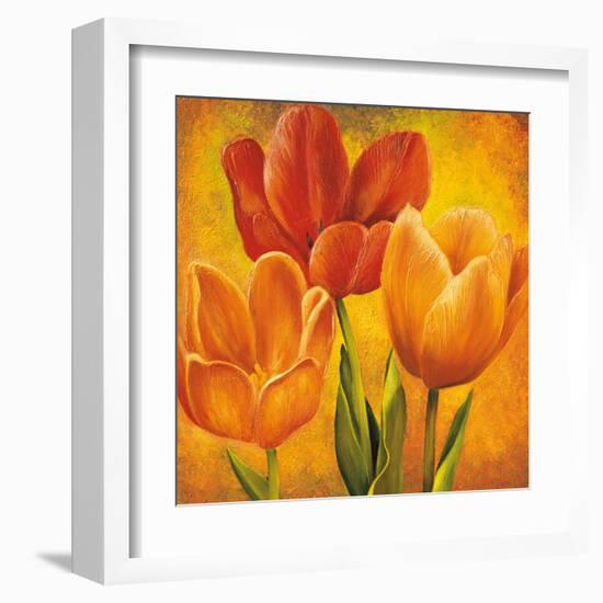 Orange Tulips I-David Pedersen-Framed Art Print