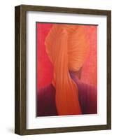 Orange Turban on Red-Lincoln Seligman-Framed Giclee Print