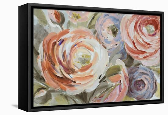 Orange & Violet Ranunculus-Lanie Loreth-Framed Stretched Canvas