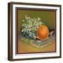 Orange with Flowers - Citrus Crate Label-Lantern Press-Framed Art Print