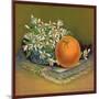 Orange with Flowers - Citrus Crate Label-Lantern Press-Mounted Art Print