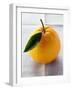 Orange with Stalk and Leaf-Foodcollection-Framed Photographic Print