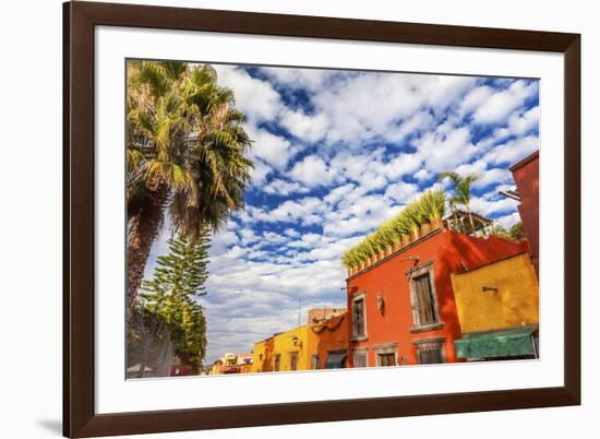 Orange Yellow Town Streets, San Miguel de Allende, Mexico.-William Perry-Framed Premium Photographic Print