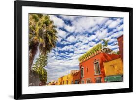 Orange Yellow Town Streets, San Miguel de Allende, Mexico.-William Perry-Framed Premium Photographic Print