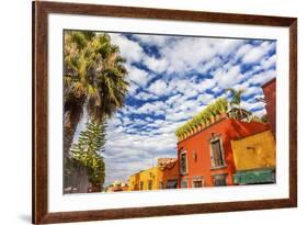 Orange Yellow Town Streets, San Miguel de Allende, Mexico.-William Perry-Framed Premium Photographic Print