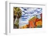 Orange Yellow Town Streets, San Miguel de Allende, Mexico.-William Perry-Framed Photographic Print