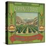 Orangedale Orange Label - Redlands, CA-Lantern Press-Stretched Canvas