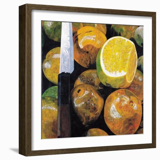 Oranges and Knife, 2003-Pedro Diego Alvarado-Framed Giclee Print