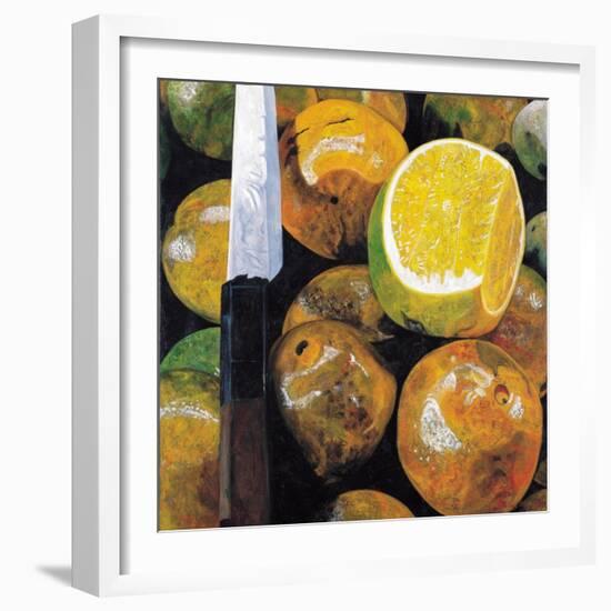 Oranges and Knife, 2003-Pedro Diego Alvarado-Framed Giclee Print