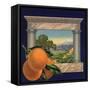 Oranges and Orchard - Citrus Crate Label-Lantern Press-Framed Stretched Canvas