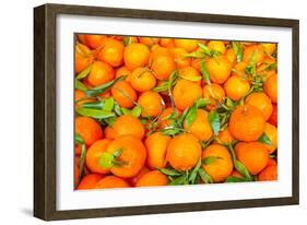 Oranges displayed in market in Shepherd's Bush, London, U.K.-Richard Wright-Framed Photographic Print