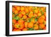 Oranges displayed in market in Shepherd's Bush, London, U.K.-Richard Wright-Framed Photographic Print