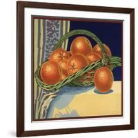 Oranges in Basket - Citrus Crate Label-Lantern Press-Framed Art Print