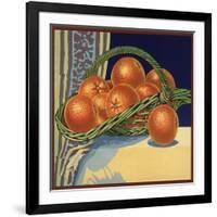 Oranges in Basket - Citrus Crate Label-Lantern Press-Framed Art Print